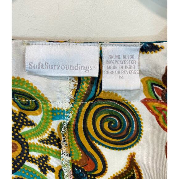 Soft Surroundings Fall Colors Boho Paisley Damask Maxi Kimono Robe Medium - Picture 3 of 7